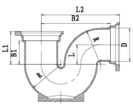 B型帶門P型存水彎結(jié)構(gòu)圖